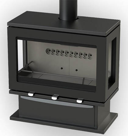 Charlton & Jenrick Purevision LPV8 houtkachel op voetstuk